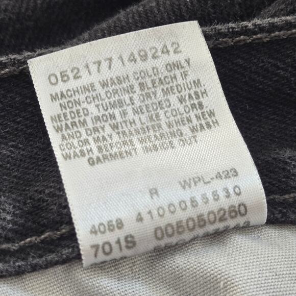 Levi's 505 Jeans Black Straight Leg Regular Fit Mens 40x30 Cotton Zip Fly Y2K - Picture 7 of 10